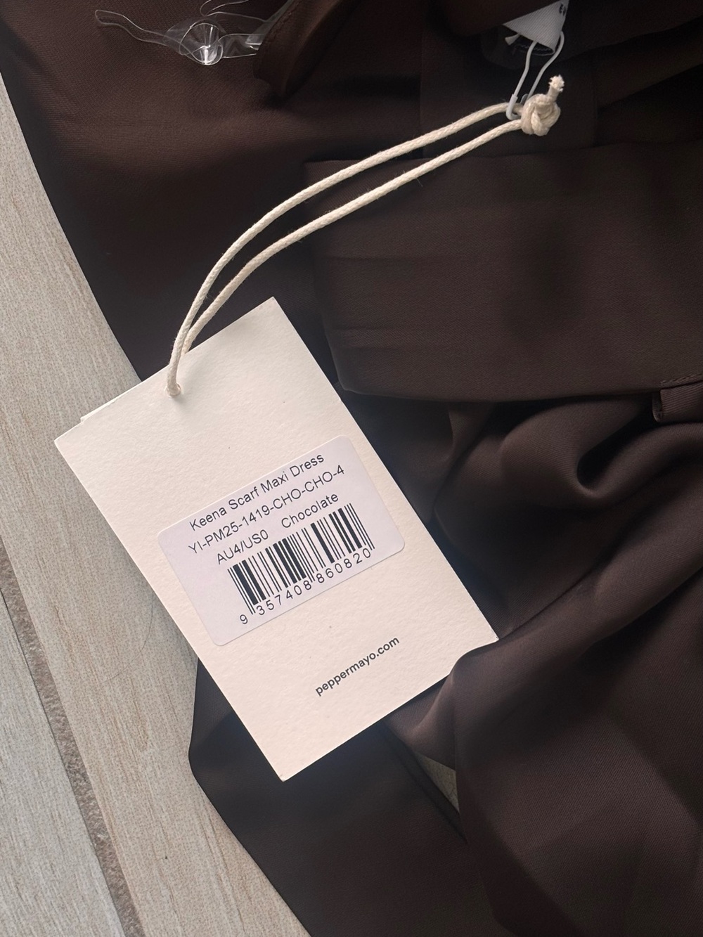 Peppermayo Halter Scarf Maxi Dress - Chocolate Brown - Picture 3 of 4